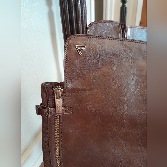Guess Havva Tall Riding Boot - Brown Multi - Gold Zippers - Size 8 - Picture 2 of 3